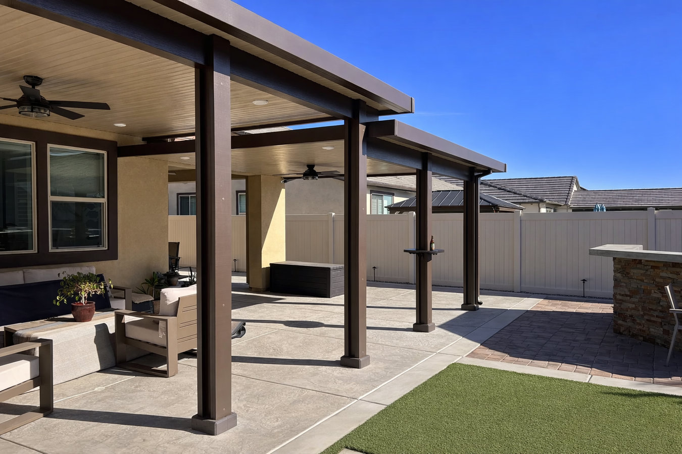 Patio cover installation